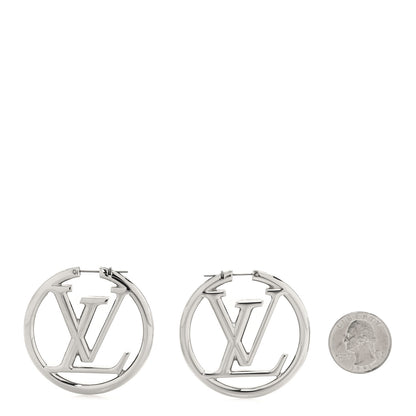 Louis Vuitton Palladium Louise Hoop Earrings Silver 2 of 4