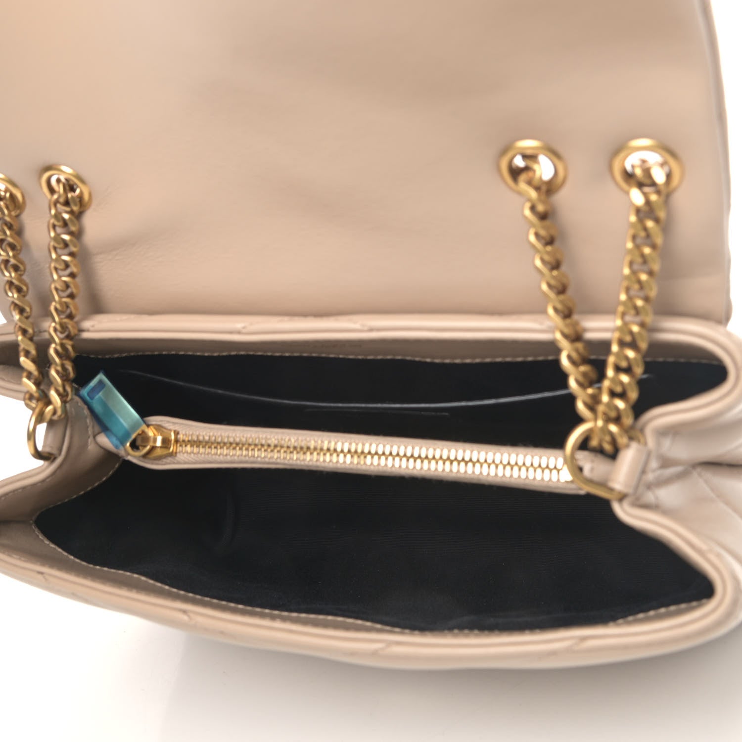 Saint Laurent Calfskin Y Quilted Monogram Small Loulou Chain Satchel Dark Beige 4 of 4
