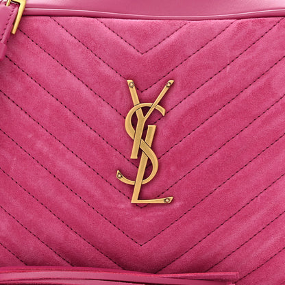 Saint Laurent Suede Matelasse Monogram Lou Camera Bag Rose 8 of 13