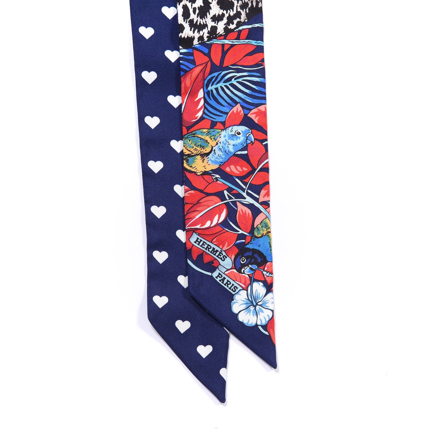 Hermes Silk Jungle Love Twilly Marine Rouge Brun 2 of 4