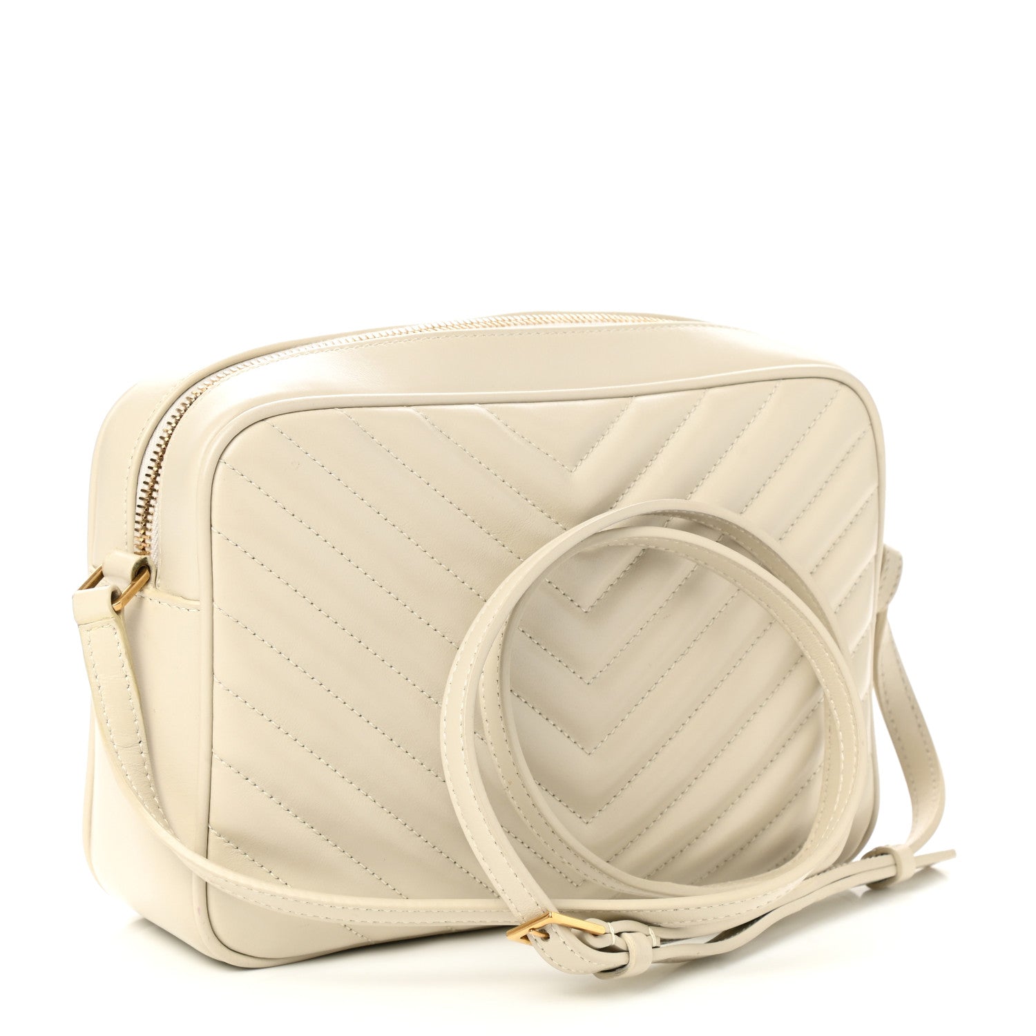 Saint Laurent Calfskin Matelasse Monogram Lou Camera Bag Crema Soft 3 of 11
