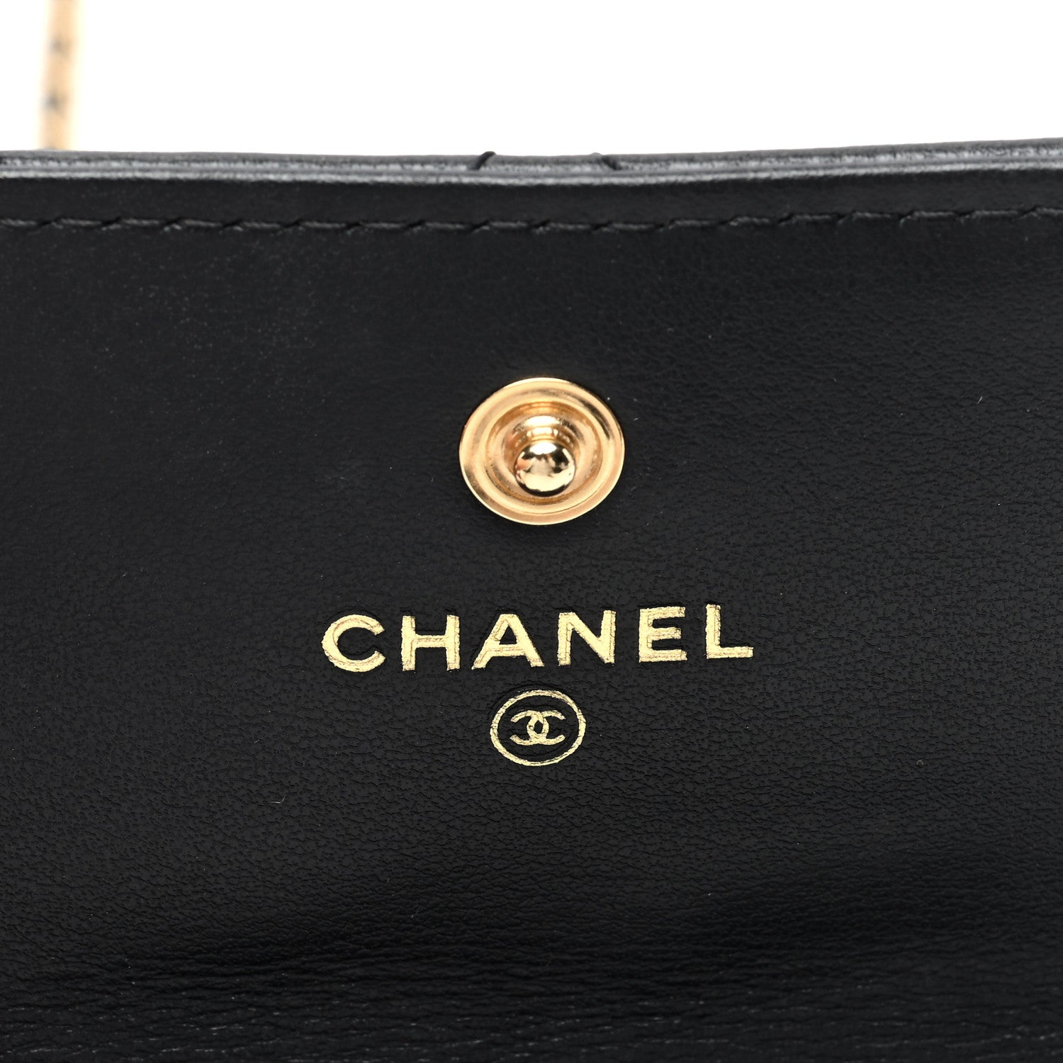Chanel Lambskin Quilted Card Holder with Chain Black 6 of 10