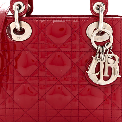 Christian Dior Patent Cannage Mini Lady Dior Red 8 of 10