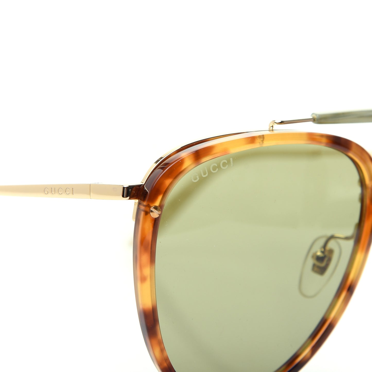 Aviator Sunglasses GG0672S Havana Gold Green