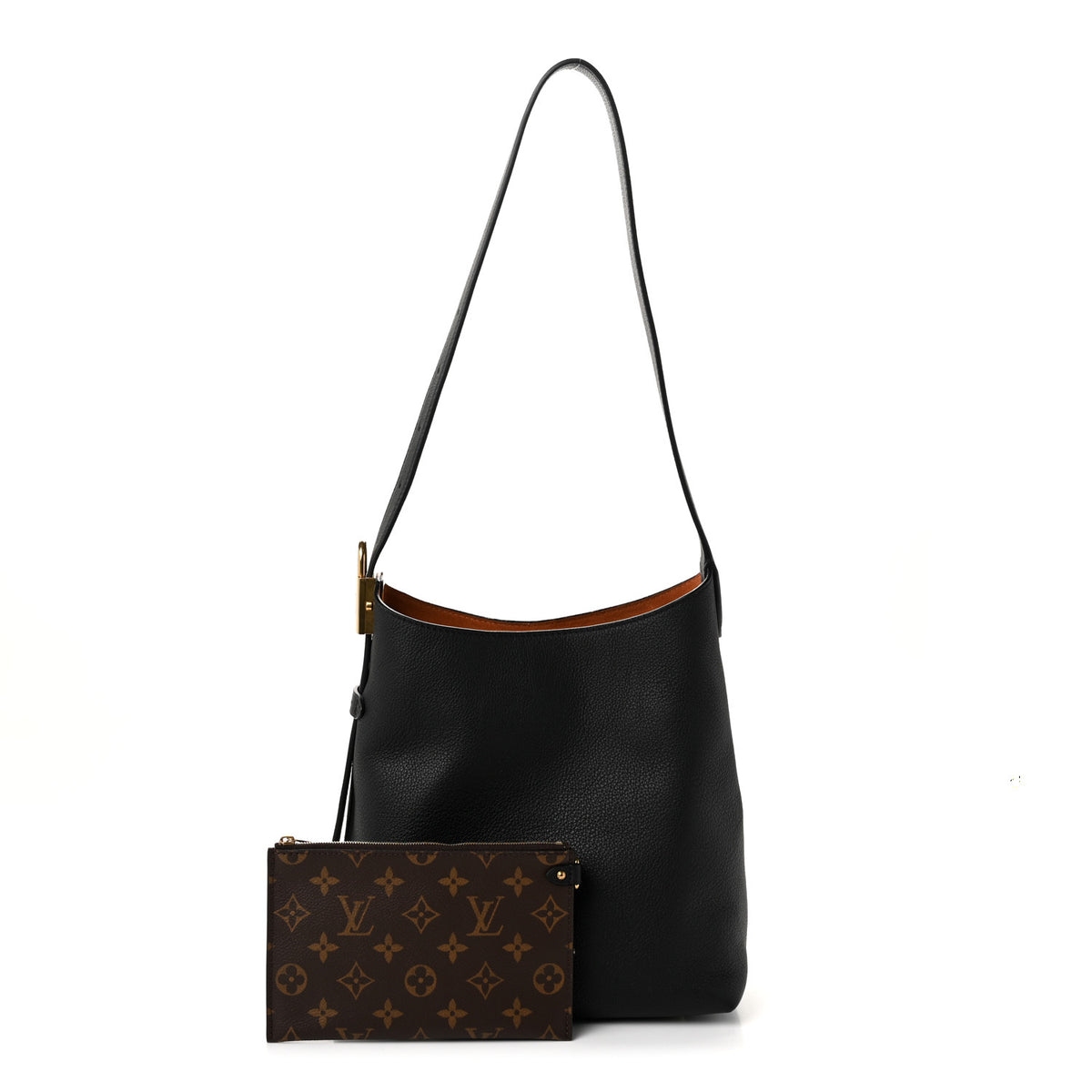 Grained Calfskin Low Key Hobo PM Black