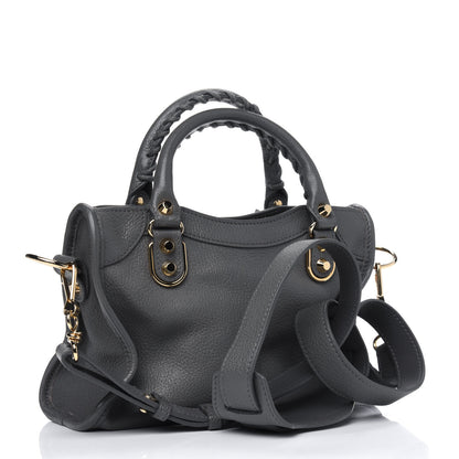 Balenciaga Chevre Gold Metallic Edge Hardware Mini City Gris Acier 2 of 5