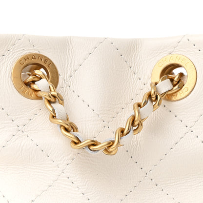 Chanel Shiny Lambskin Quilted Nauticoco Bucket Bag White 8 of 10