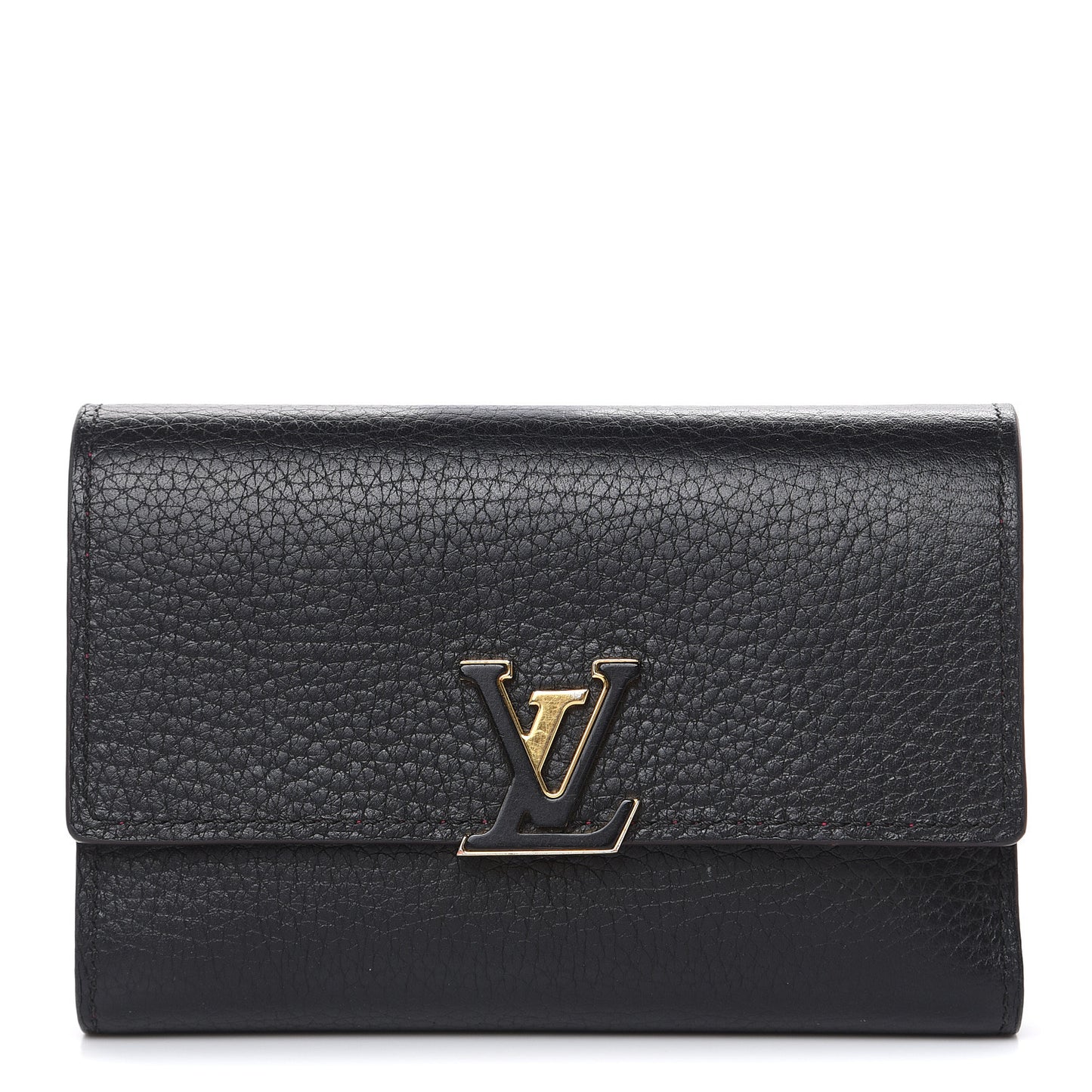 Taurillon Capucines Compact Wallet Black
