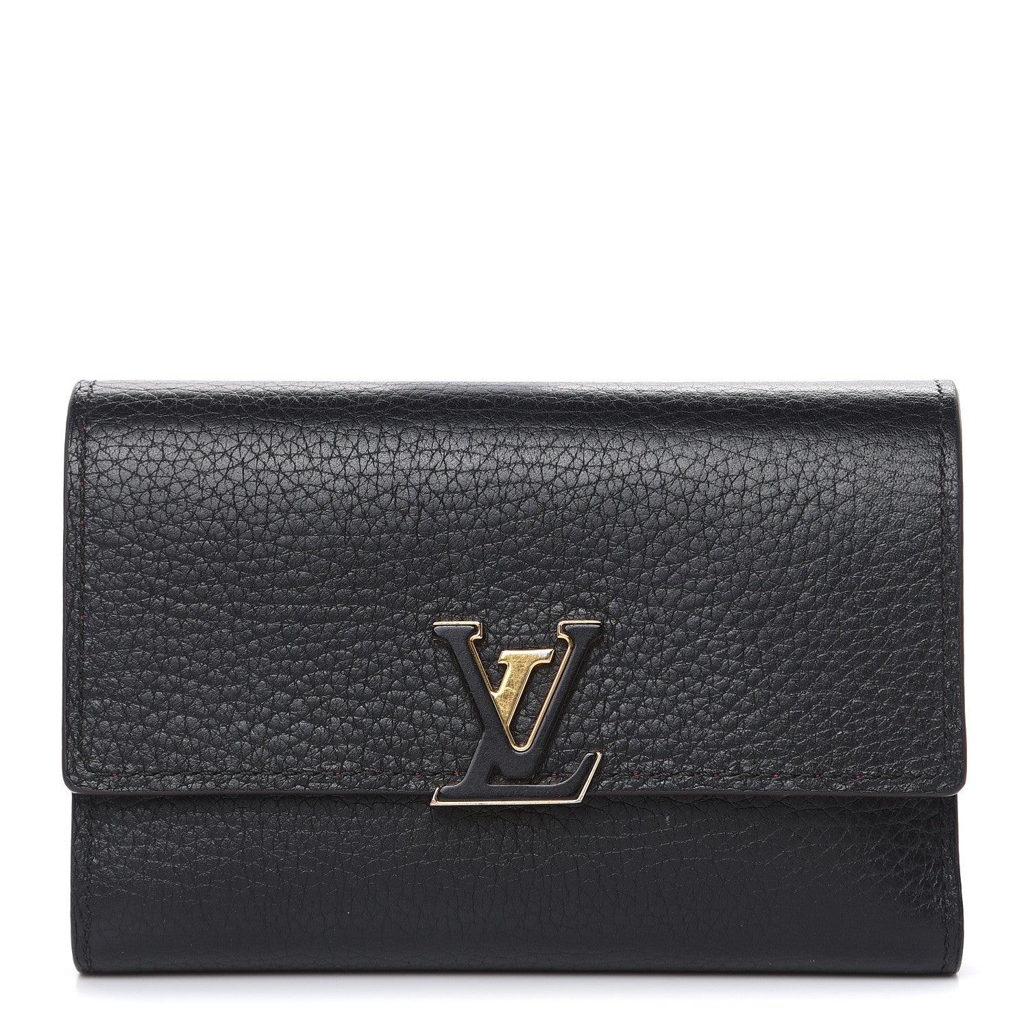 Louis Vuitton Taurillon Capucines Compact Wallet Black 1 of 11