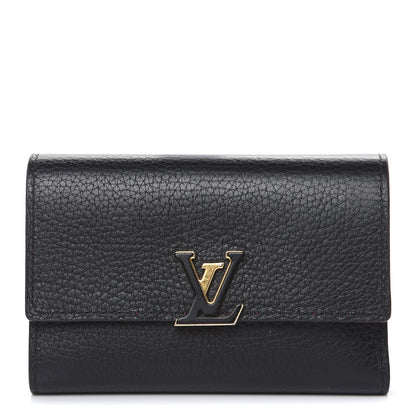 Louis Vuitton Taurillon Capucines Compact Wallet Black 1 of 11
