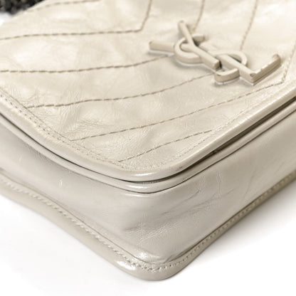 Saint Laurent Crinkled Calfskin Matelasse Monogram Niki Chain Wallet Crema Soft 12 of 15