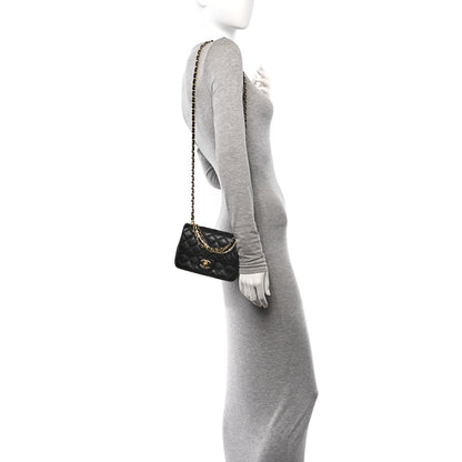 Chanel Shiny Lambskin Quilted Pearl Twist Mini Square Flap Black 2 of 15