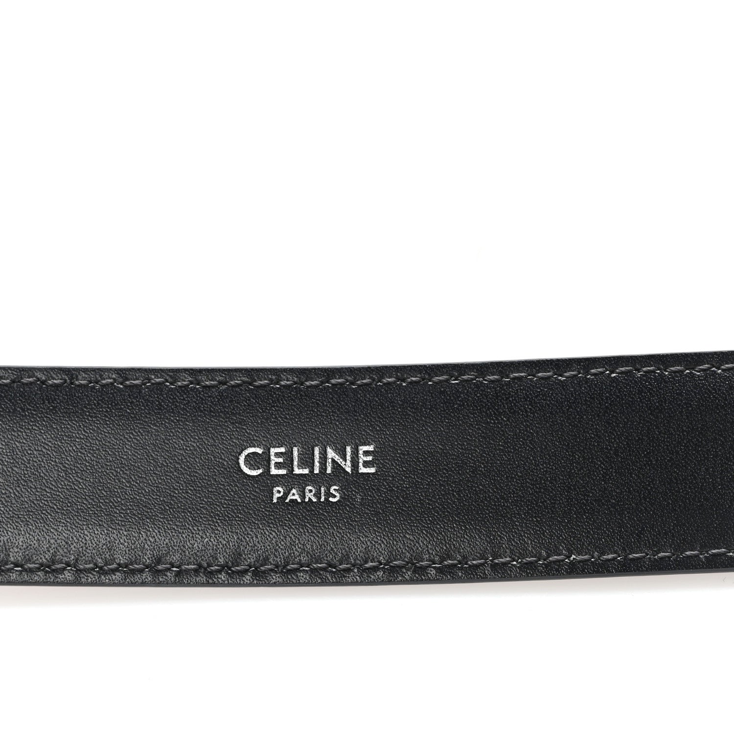 Celine Taurillon Calfskin Medium 25mm Triomphe 80 32 Belt Black 3 of 7