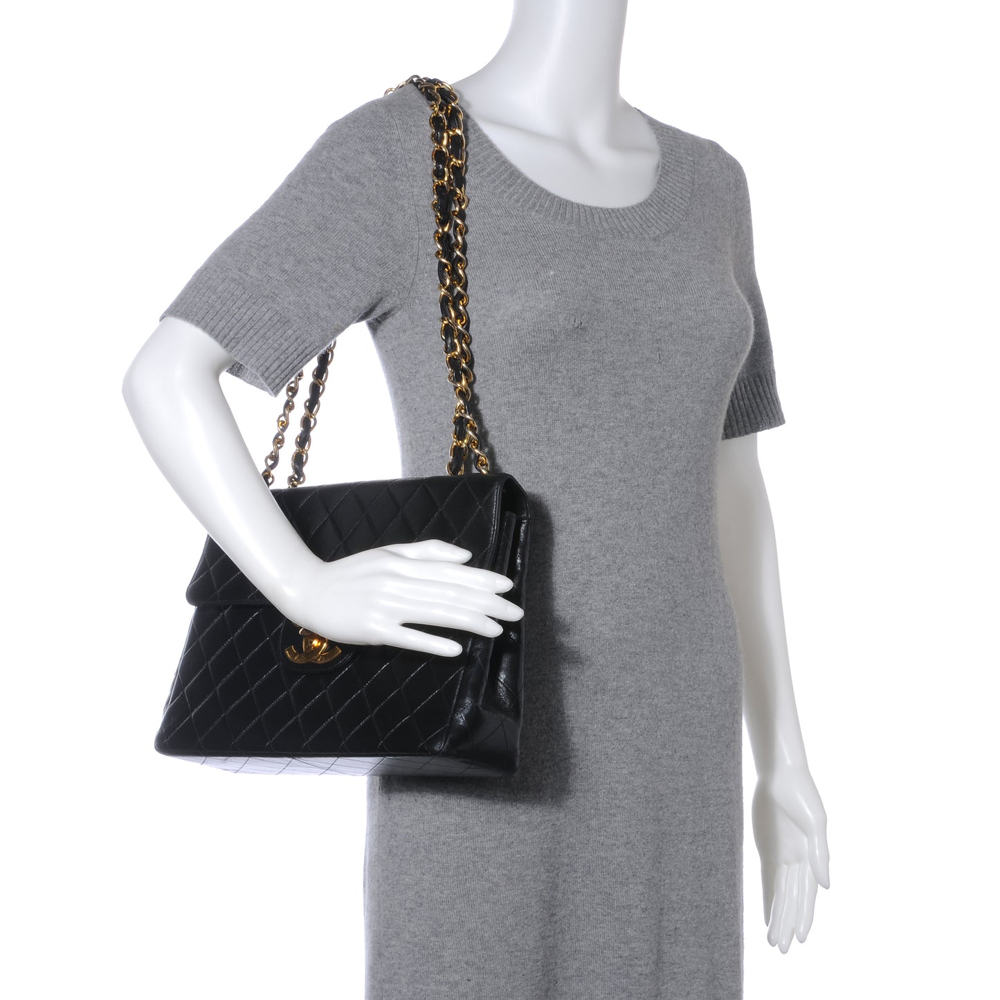 Lambskin Jumbo Flap Black