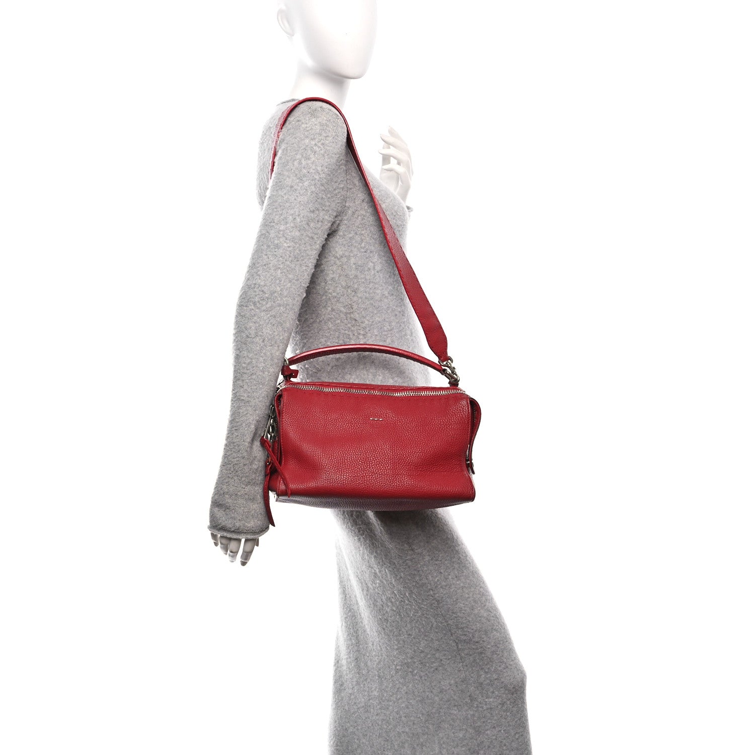 Fendi Cuoio Romano Selleria Lei Boston Tote Rosso 2 of 11