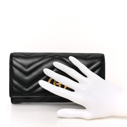 Gucci Calfskin Matelasse GG Marmont Continental Wallet Black 2 of 7