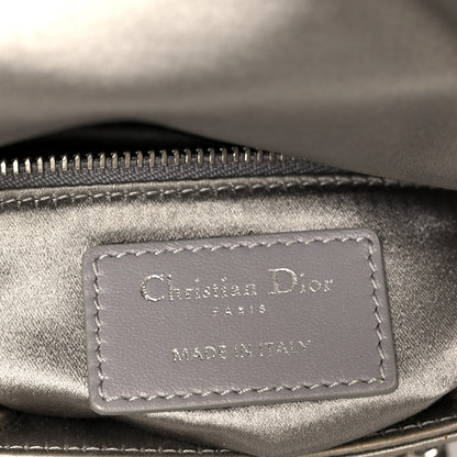 Christian Dior Satin Crystal Cannage Mini Lady Dior Gray 6 of 10