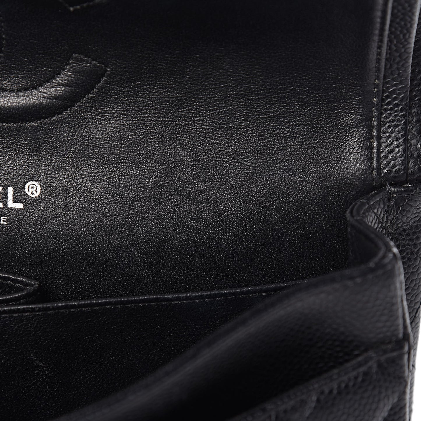 Caviar Quilted Medium Double Flap Black