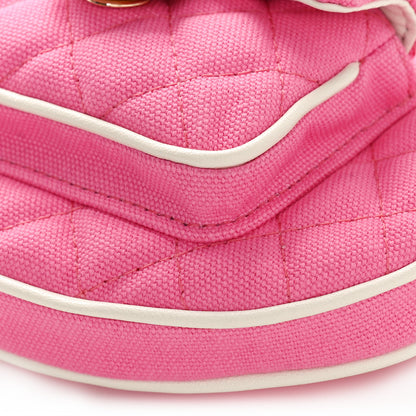 Chanel Canvas Calfskin Tennis Racket Clutch With Chain Pink 10 of 13