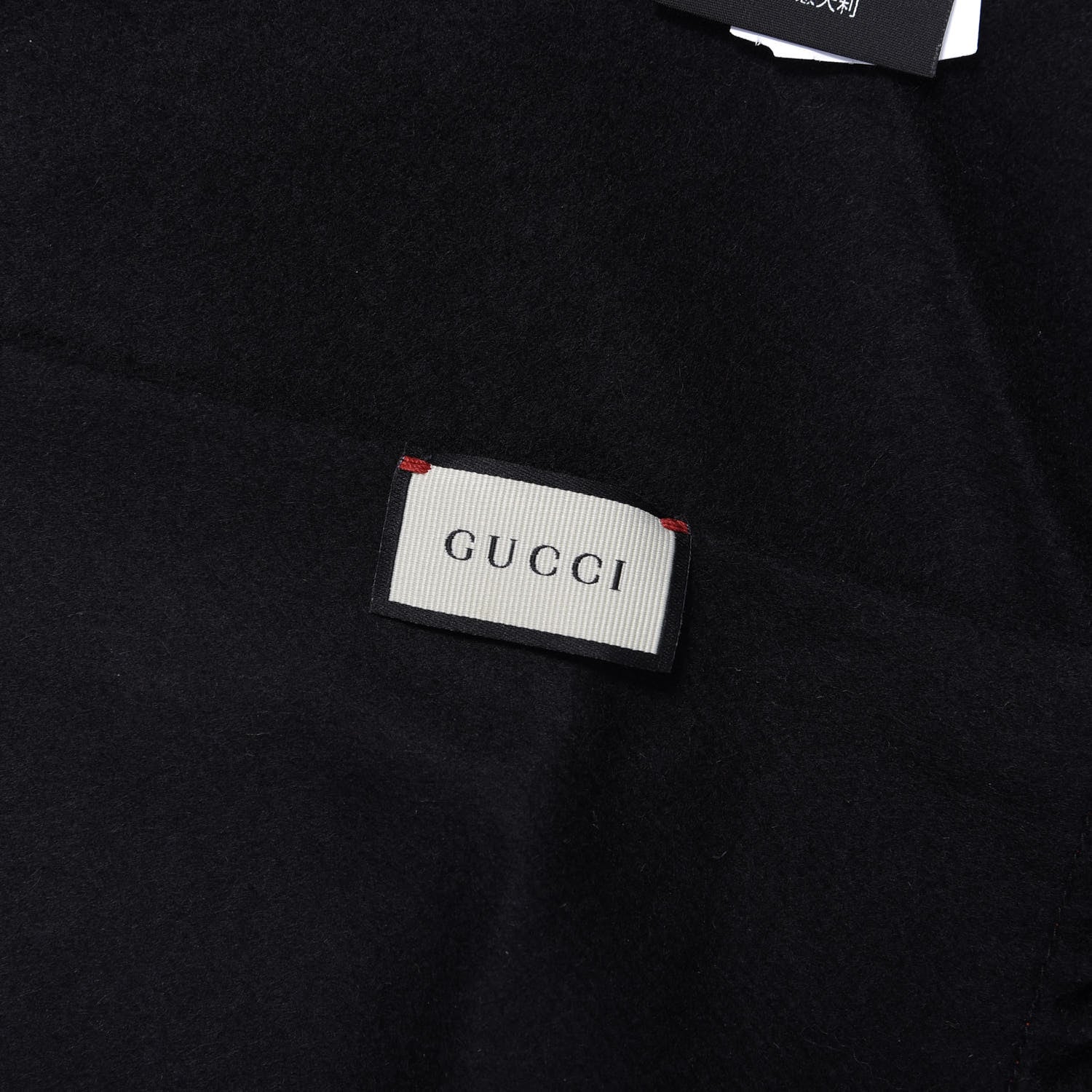 Gucci Cashmere Silk Cubemis Scarf Black Red 3 of 4