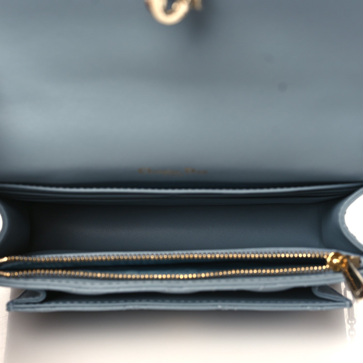 Christian Dior Lambskin Cannage Lady Dior Chain Pouch Cloud Blue 4 of 8