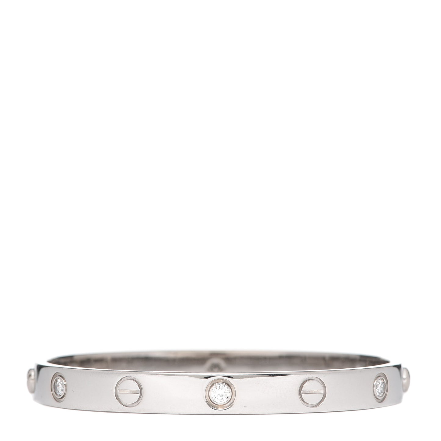 18K White Gold 6 Diamond LOVE Bracelet 16