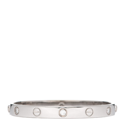 Cartier 18K White Gold 6 Diamond LOVE Bracelet 16 3 of 4