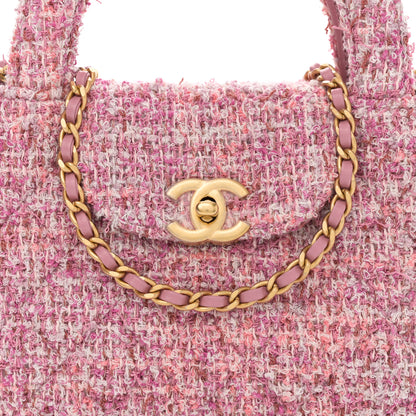 Chanel Tweed Quilted Nano Kelly Shopper Pink 8 of 11