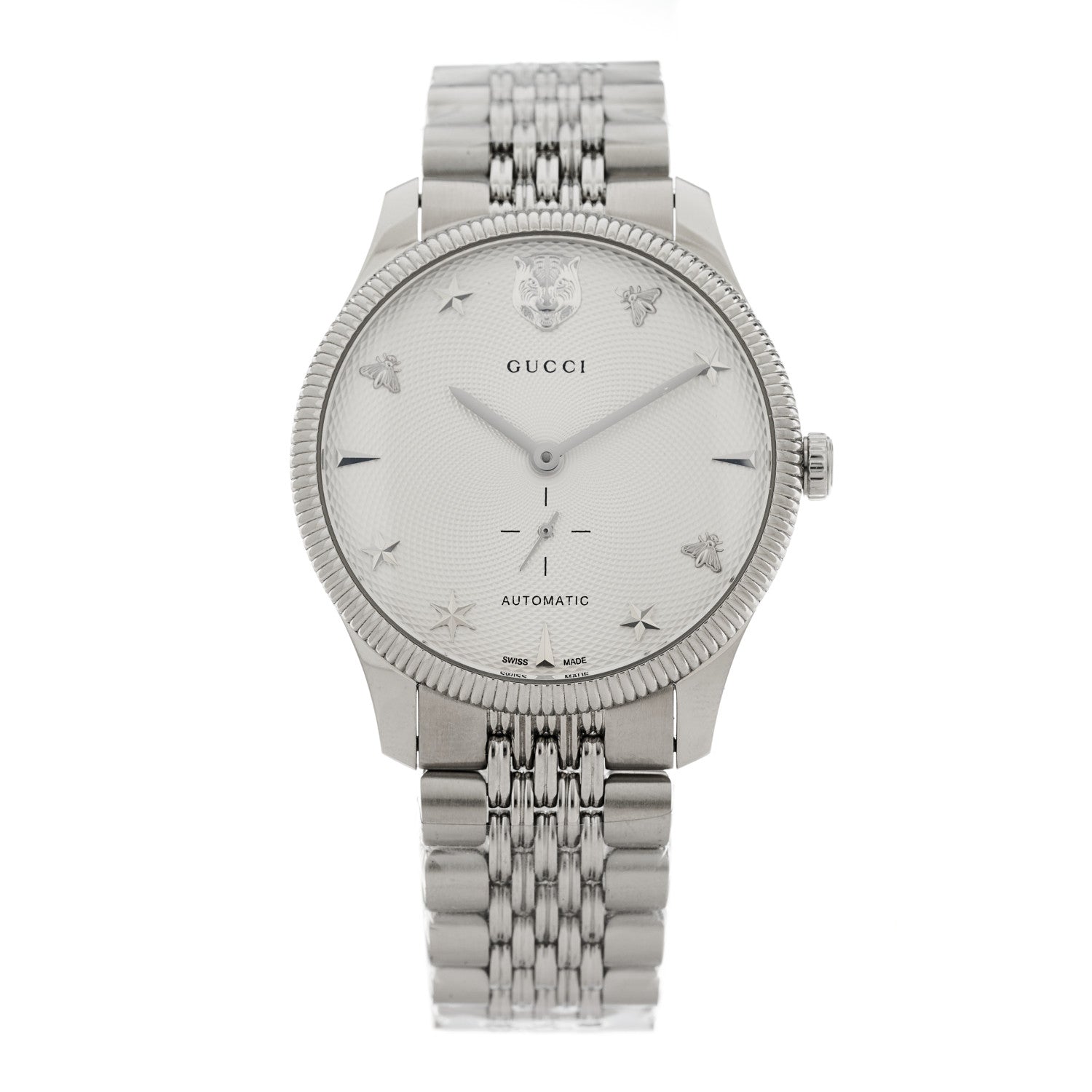 Gucci Stainless Steel 40mm G-Timeless Charm Automatic Watch 1 of 4