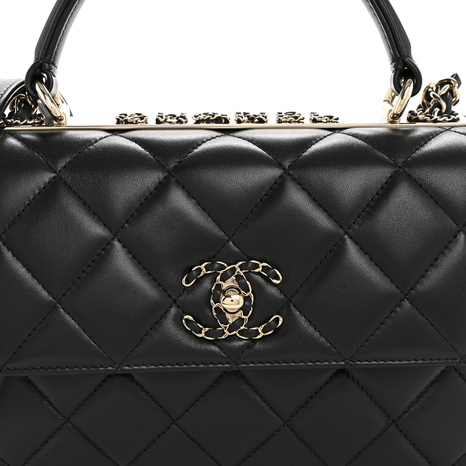 Chanel Lambskin Quilted Small Trendy CC Chain Dual Handle Flap Bag Black 9 of 11