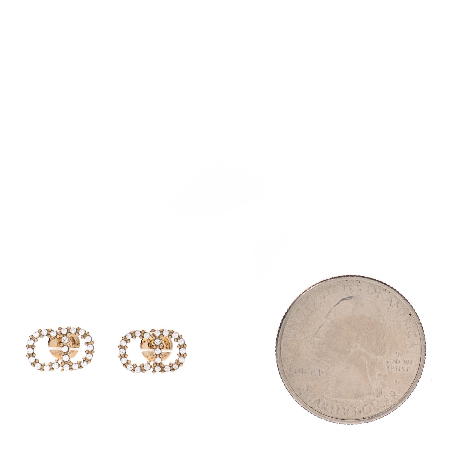 Christian Dior Crystal Clair D Lune Earrings Gold 2 of 4