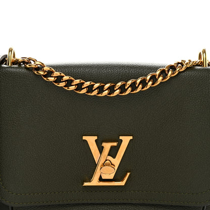Louis Vuitton Grained Calfskin Lockme Chain Bag PM Kaki 7 of 9