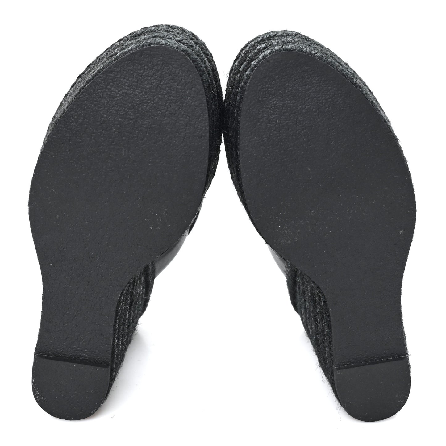 Calfskin Tribute 95 Platform Espadrille Wedge Sandals 36 Black