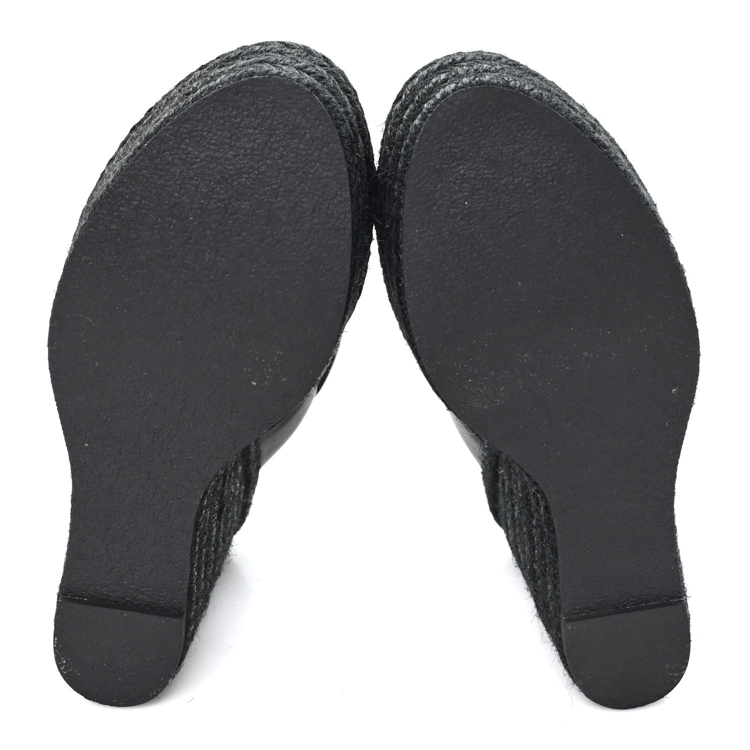 Saint Laurent Calfskin Tribute 95 Platform Espadrille Wedge Sandals 36 Black 6 of 8