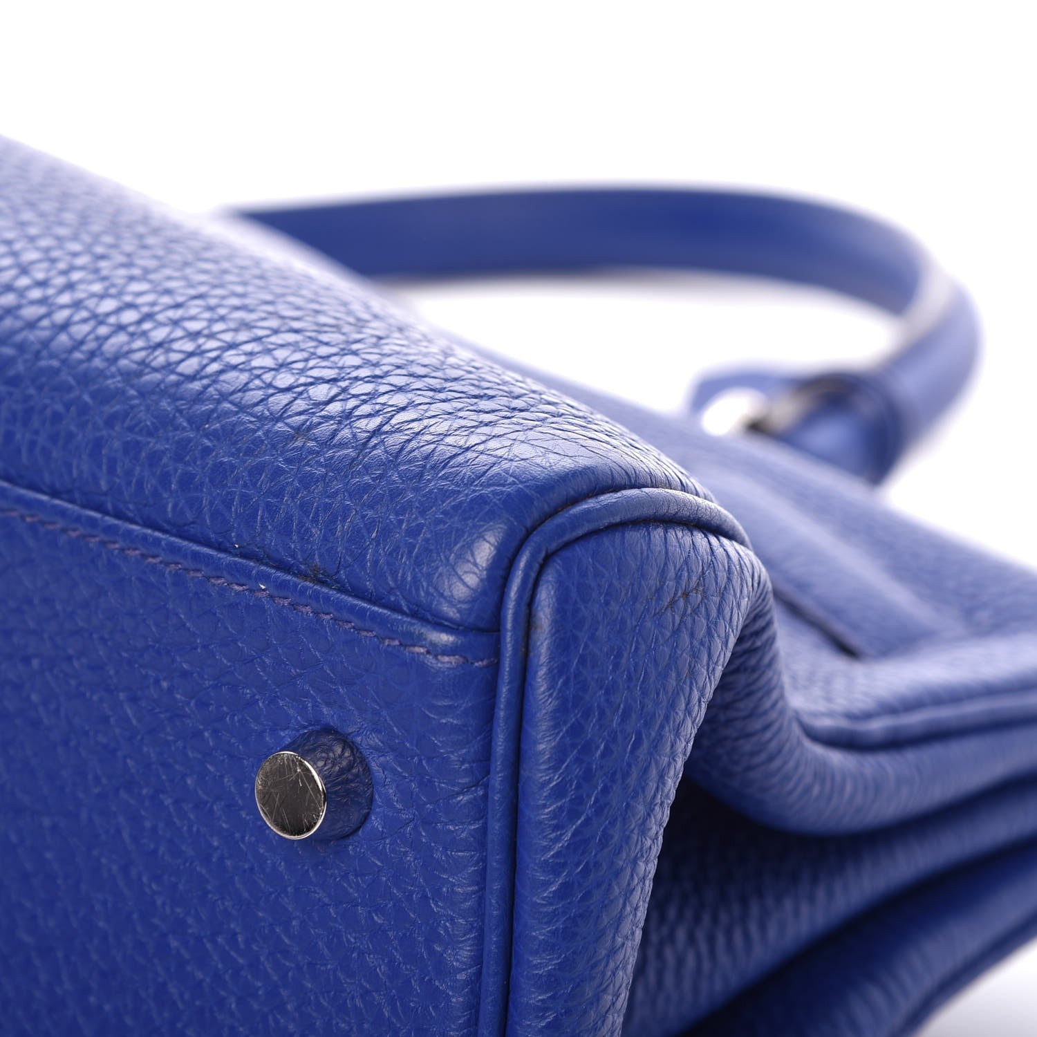 Hermes Taurillon Clemence Shoulder Kelly 40 Bleu Electrique 14 of 17