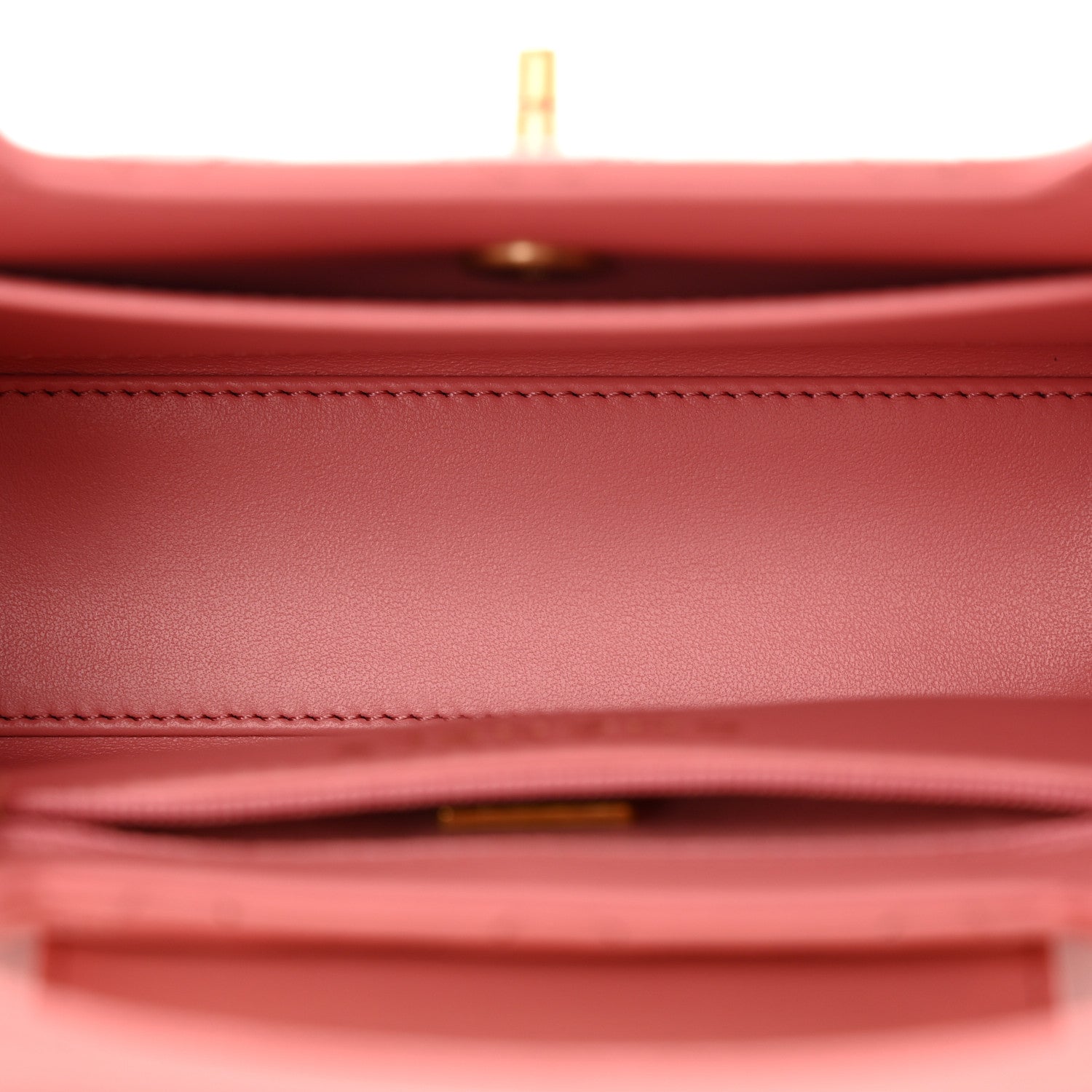 Chanel Shiny Aged Calfskin Quilted Nano Kelly Shopper Coral Pink 5 of 12