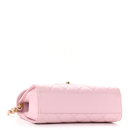 Chanel Crumpled Lambskin Quilted Small CC Links Top Handle Flap Light Pink 4 of 11