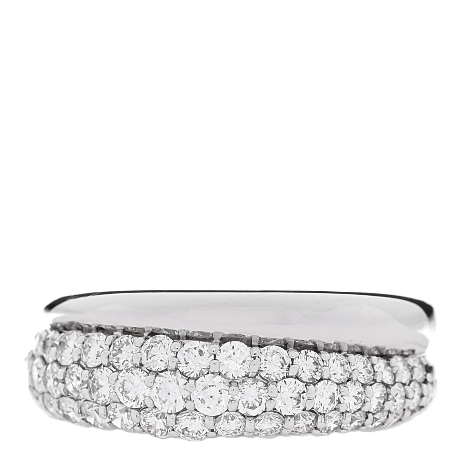 Parker & West by FASHIONPHILE 18K White Gold Diamond 1.00ctw Two Band Ring 51 5.75 1 of 5