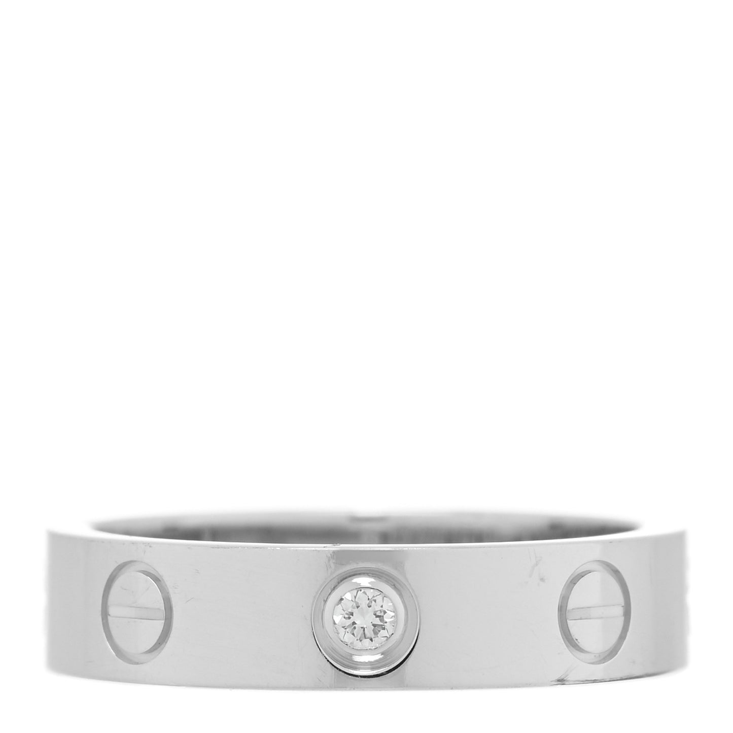 18K White Gold Diamond 4mm LOVE Wedding Band Ring 49 5