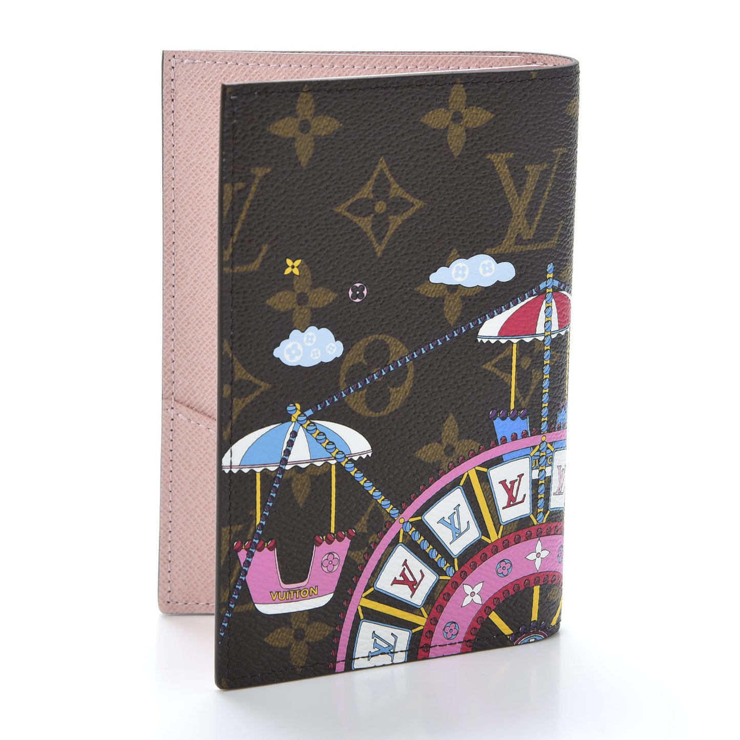 Monogram 2020 Christmas Animation Big Wheel Passport Cover Rose Ballerine