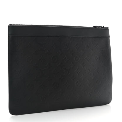 Louis Vuitton Calfskin Monogram Shadow Discovery Pochette Black 3 of 7