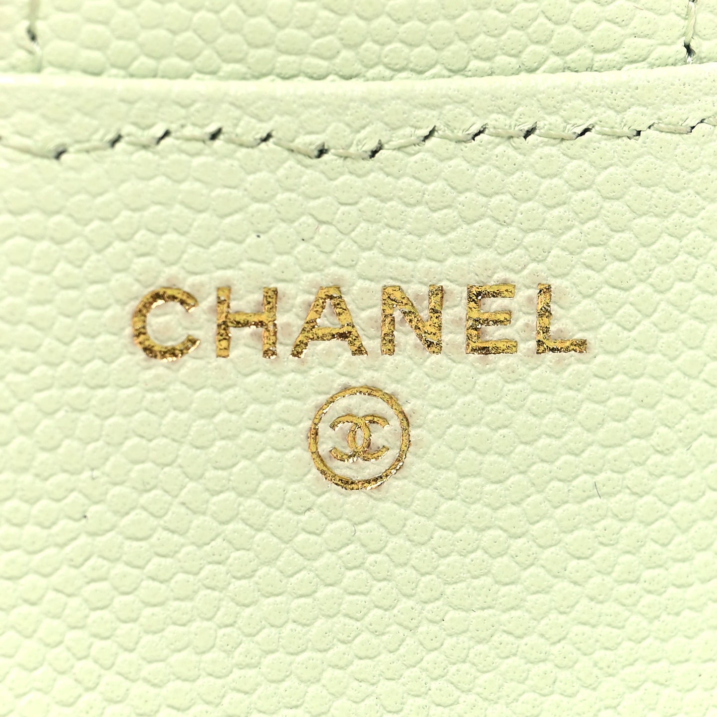 Caviar Quilted Compact Flap Wallet Light Green