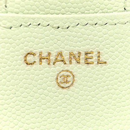 Chanel Caviar Quilted Compact Flap Wallet Light Green 6 of 12