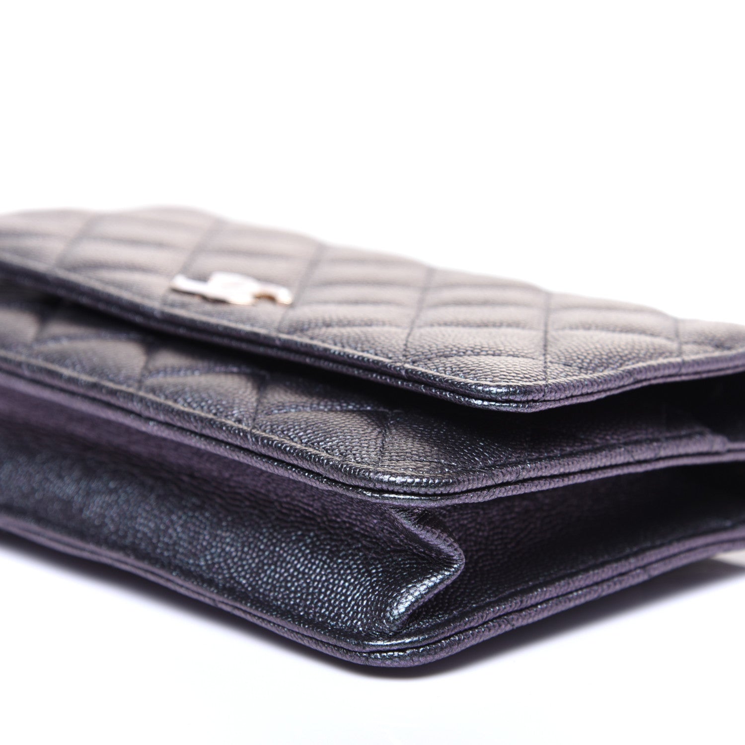 Chanel Iridescent Caviar Quilted Wallet On Chain WOC Black 12 of 29