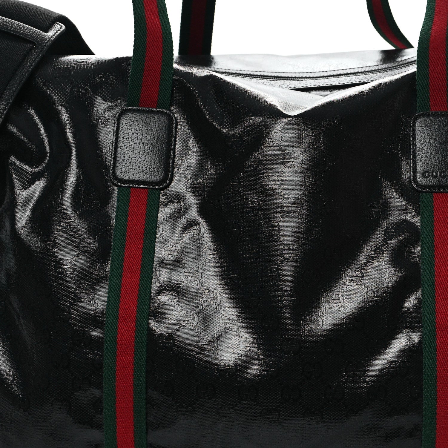 Gucci Crystal Monogram Web Large Duffle Bag Black 6 of 8