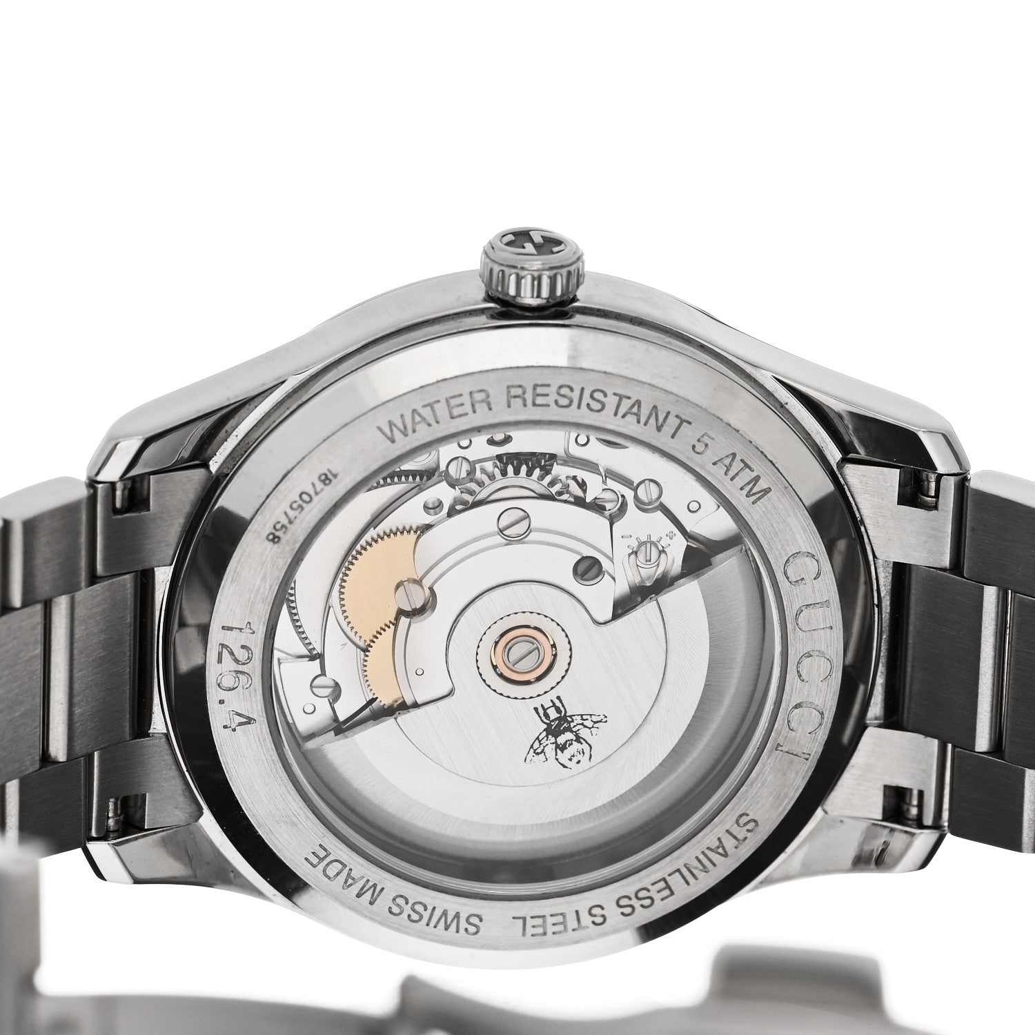 Gucci Stainless Steel Malachite 38mm G-Timeless Bee Automatic Watch 4 of 5
