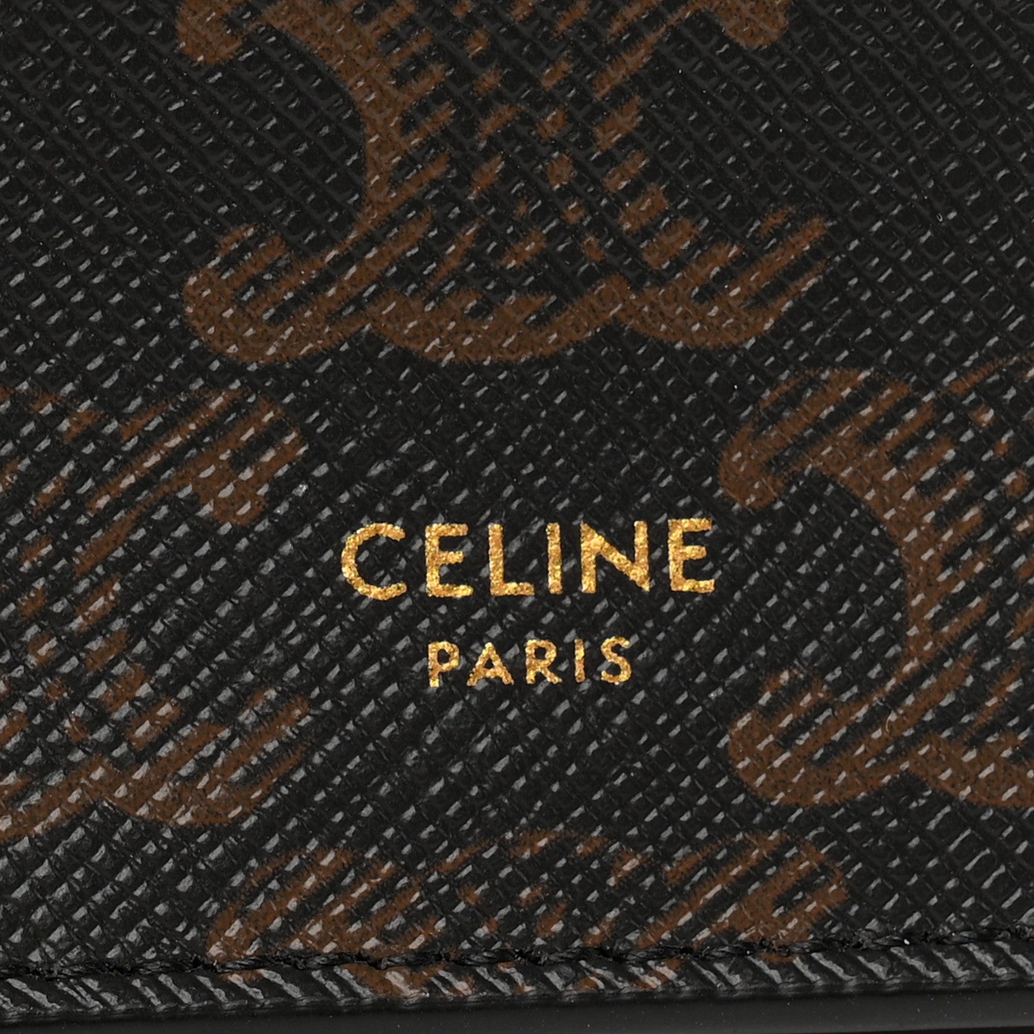 Celine Triomphe Canvas Lambskin Wallet On Strap Tan 6 of 11