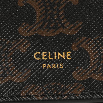 Celine Triomphe Canvas Lambskin Wallet On Strap Tan 6 of 11