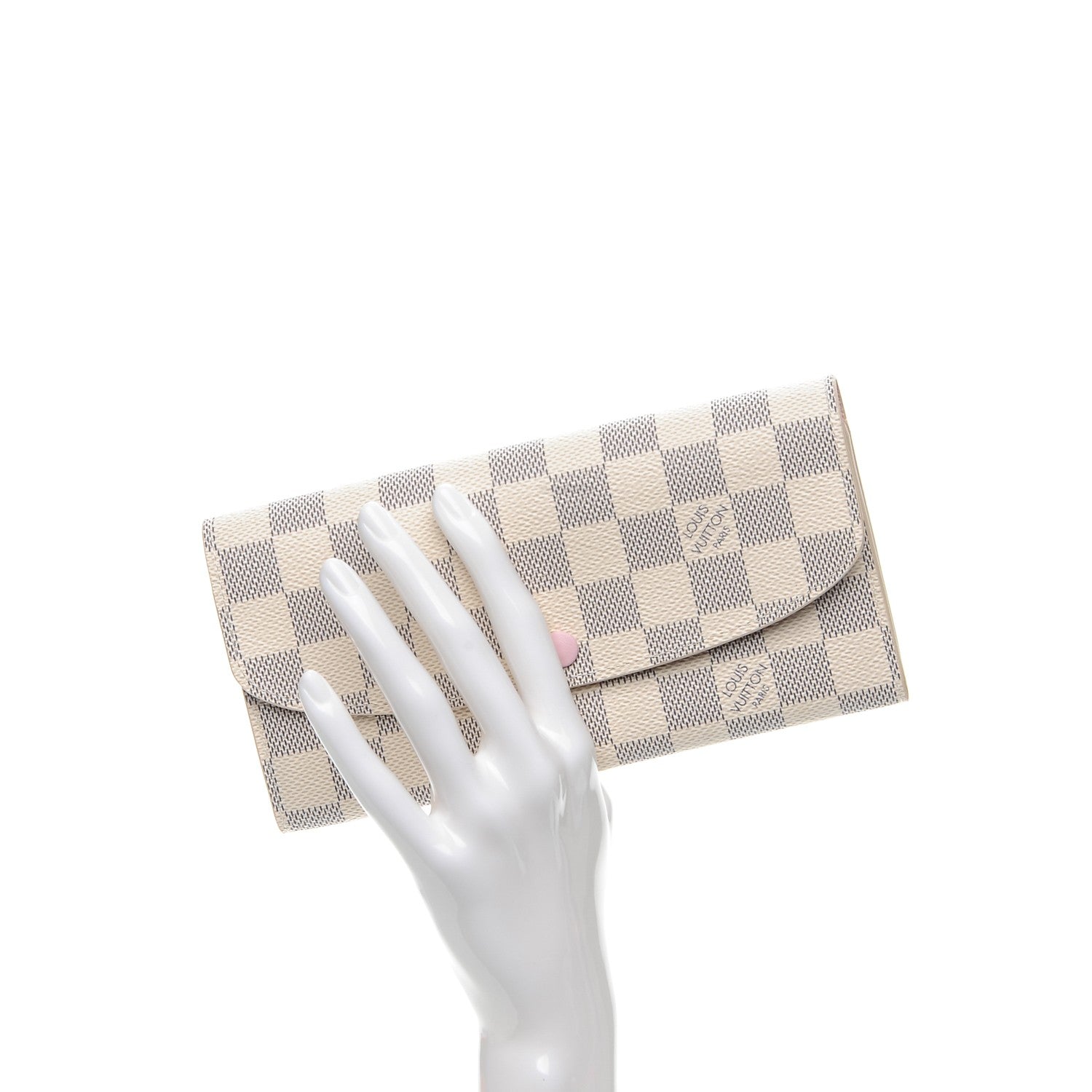 Louis Vuitton Damier Azur Emilie Wallet Rose Ballerine 2 of 8