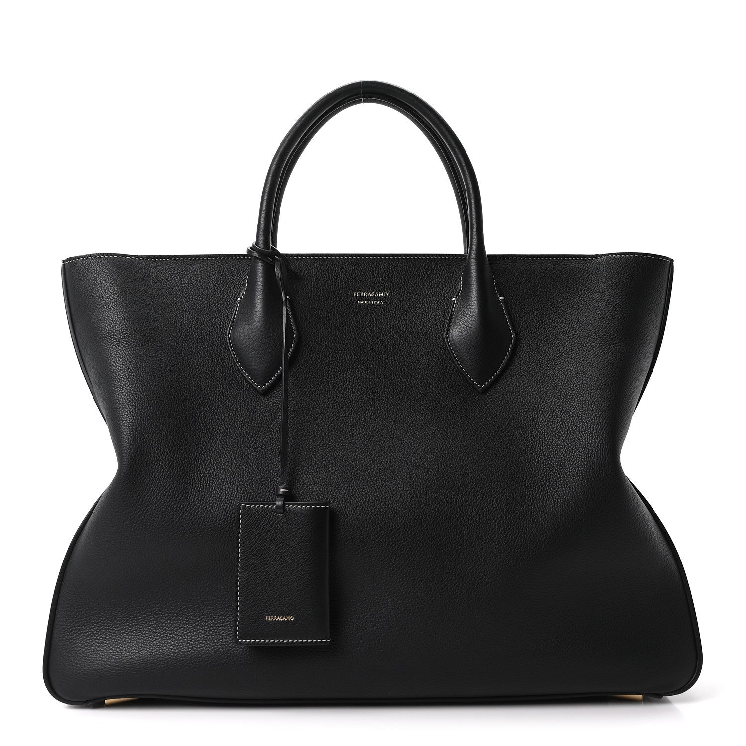 Salvatore Ferragamo Calfskin Star Large Tote Black 1 of 9